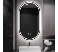 FGXHHS Miroir de Maquillage Ovale sans Cadre 48x24 Pouces avec éclairage, Applique Murale Intelligente, intensité réglable, antibuée, rétroéclairage 3 Couleurs, Commande Tactile (éclairag