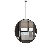 FGXHHS Miroir de Maquillage Suspendu au Plafond, Grand Miroir de Coiffeuse, Miroir Flottant Moderne pour entrée, Salle de Bain, décoration intérieure, Tige de Suspension Ronde - Bras pers