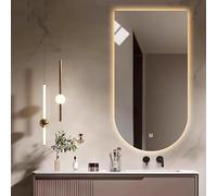 FGXHHS Miroir de Salle de Bain arqué avec éclairage Mural Intelligent antibuée 40 po, 3 Couleurs à intensité Variable, 36 po sans Cadre, rétroéclairage, décoration intérieure, Bouton tact