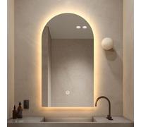 FGXHHS Miroir en Arc Semi-Circulaire, Miroir Mural rectangulaire Moderne en Verre HD, idéal pour l'entrée, Le Salon, Le Couloir ou la Chambre.