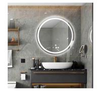 FGXHHS Miroir Rond à LED avec éclairage LED intégré, éclairage de Salle de Bain, système antibuée, Miroir de Maquillage Intelligent à intensité Variable et Interrupteur Tactile (L x H 80