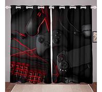 FGYSFT 3D Lot De 2 Occultante Rideaux - Gamer Jeux Vidéo Adolescents Décoration Poignées De Jeu Modernes 80X160 Cm X 2 Isolant Thermique Rideau À Oeillets Isolant Bruits Tissu Lourd Décoration De Fenê