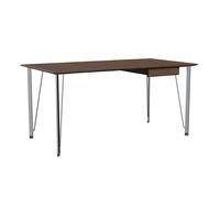 FH3605™ Writing Desk Bureau Fritz Hansen Noyer/Chrome avec tiroir - FHANSEN FH3605 SCHUB WA CHR