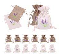 FHBHJNATC 12 Pièces Sac Lavande, Sac pour Lavande, Sachet Parfumé Vide, Sacs en Toile Et en Lin pour Désodorisants, Sacs Cadeaux, Sacs De Rangement pour Tiroirs à Lavande, à épices Et à Fines Herbes