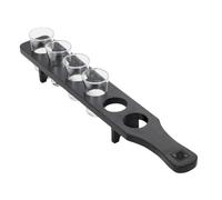 FHGSPQWM Plateau de service à tequila pour verres à shot pratiques en bois avec 6 trous - Élégant plateau à tequila pour fête