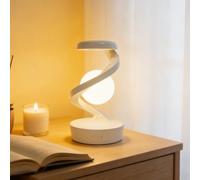 Fhlprte Lampe de Table à Induction Rotative Flottante,Lampe de Lune en Lévitation,petite veilleuse moderne,Flottant Et Tournant À 360 ° Dans L'air Librement,pour chambre salon bureau