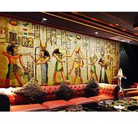 FHOMEY Papier peint intissé 3D Egypte Antique Culture Style Ethnique Papier Peint Restaurant Hôtel Peinture Murale 3D Thème Hôtel Chambre Papier Peint-350 * 245 Cm
