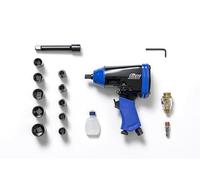FIAC hoc Pneumatique à Percussion 1/2" 1086, Pistolet Pneumatique 10 Clés à Douille + Prolongation 100 mm + Mini Lubrificateur + Bouteille en Plastique, Incluse Valisette, Couple 345 Nm, Noire