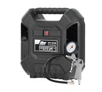 FIAC Pit-Stop Compresseur d'Air Portable, Compresseur d'Air Sans Huile avec Tuyau Flexible, Pistolet de Gonflage avec Manomètre et 6 Buses, Pression Max. 8 Bar, Puissance 1.5 CV