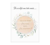 Fiada Aimant de réfrigérateur Marraine Cadeau Inclure Marraine Ronde en Bois avec Aimant et Carte avec Enveloppe pour Demande Annonce Grossesse Baptême Communion(Tata)
