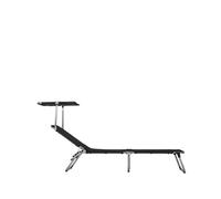Fiam Chaise longue Amigo Top Toile textaline black-support en aluminium-auvent solaire