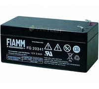 FIAMM Batterie au plomb FG20341 AGM 12 V 3,4 Ah non tissée AGM USV FG 20341 Batterie au plomb AGM Batterie au plomb 4,8 mm