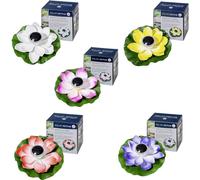 FIAP 3206-6 SOLAR ACTIVE WaterLily 5er SET Lampe décorative solaire fleur jeu de 5 LED LED intégrée blanc, jaune, rouge, rose, lilas