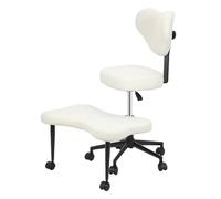 Fiauli Chaise de yoga, de méditation avec dossier, jambes croisées, chaise de bureau, avec roues repose-pieds, chaise de bureau Criss Cross Desk, genoux, pour la maison, le yoga, hauteur réglable