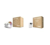 FIBARO Wall Plug/Prise Intelligente Type E, Z-Wave +, Incolore & Smart implant/Détecteur Universel Z- Wave +, Gris
