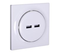 FIBARO Walli N USB Outlet / Double Prise Murale USB, FGWU-021