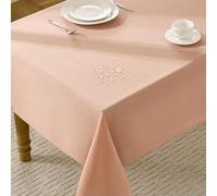 FIBORIA Nappe Rose Rectangulaire 140 x 240 cm Anti Tache Nappes Aspect Lin, Déperlante & Lavable décor de Moderne Table pour Printemps,Pâques,Extérieurs,Jardin,Fêtes,Table Basse,Buffet