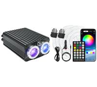Fibre optique, activation par le son, télécommande et contrôle via application, effet "météore" scintillant (optique), double effet "météore" blanc, longueur 4 mètres