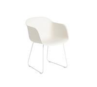 Muuto Fibre Table à Manger Chaise m. Accoudoirs et Blanc de Base Sled