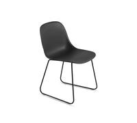 Muuto Chaise Fiber structure acier assise plastique Black-Anthracite black