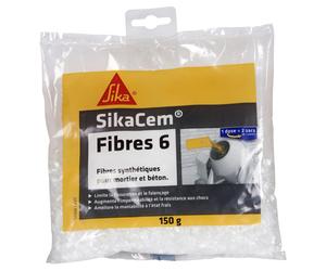 Fibres microsynthétiques pour béton/mortier - SikaCem - Fibres-6 - SIKA - sac de 150 g - 546463