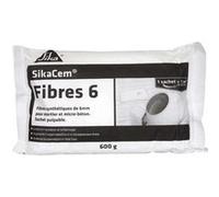 SIKA - Fibre Synthétique pour Enduits et Mortiers - SikaCem Fibres 6 Blanc - Augmente l'imperméabilité et la résistance aux chocs - Limite la fissuration et le faïençage - 600 g