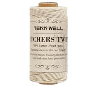 Ficelle de coton alimentaire Tenn-Well, 100 mètres de ficelle tissée avec 3 fils. Idéale pour la cuisson, pour maintenir la viande de volaille et les saucisses , pour les décorations et l’artisanat DIY (Blanc). 100m blanc