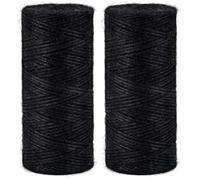 Ficelle de Jute 2mm ±160m, Noir ׀ Corde Emballage, Ficelle Bricolage, de décoration, Jardin (Lot de 2)