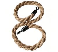 Ficelle de jute naturelle pour travaux manuels et décoration extérieure | Cordon de chanvre de 4,3 m avec hoo en métal pour files d'attente et séparateur | Corde noire