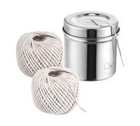Ficelle de Pâtisserie - 2 Rouleaux de Coton avec Corde Distributeur en Acier,Ficelle Alimentaire pour Viande - pour Viande Volaille Tamales Rôtissage Camping Emballage BBQ