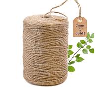Ficelle Jute,200M*2mm Corde de Jute,Corde de Chanvre Rouleau Corde Decoratio Corde Jute Ficelle Alimentaire pour Emballage Cadeau,Jardin,Fait Main,Décoration d'intérieur