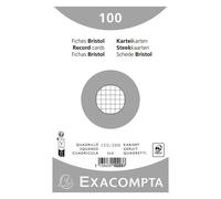 Fiche bristol 125 x 200 mm quadrillée 5 x 5 blanche Exacompta - Boîte de 100