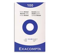 Fiche bristol 125 x 200 mm unie blanche non perforée Exacompta - Boîte de 100