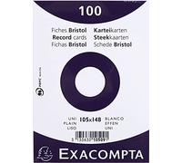 Fiche bristol 148 x 105 mm unie blanche Exacompta - Boîte de 100