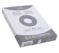 Fiche bristol 148 x 210 mm quadrillée 5 x 5 blanche non perforée Exacompta - Boîte de 100