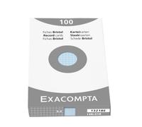Fiche bristol 148 x 210 mm quadrillée 5 x 5 bleu azur non perforée Exacompta - Boîte de 100