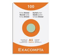 Fiche bristol 148 x 210 mm quadrillée 5 x 5 coloris assortis non perforée Exacompta - Boîte de 100