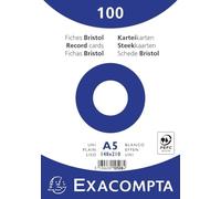 Fiche bristol 210 x 148 mm unie blanche Exacompta - Boîte de 100