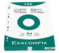 Fiche bristol 210 x 297 mm quadrillée 5 x 5 blanche perforée Exacompta - Boîte de 100