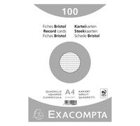 Fiche bristol 297 x 210 mm quadrillée 5 x 5 blanche Exacompta - Boîte de 100