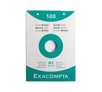 Fiche Bristol Blanche 5x5 148x210 Perforee - Paquet De 100