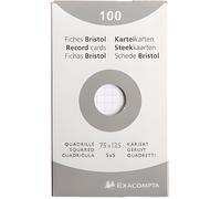 Fiche bristol - EXACOMPTA - 75 x 125 mm - Quadrillé 5x5 - Carte forte 210 g - Étui de 100
