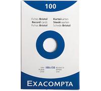 Exacompta Etui 100 Fiches Bristol Unies 100x150 mm Blanc