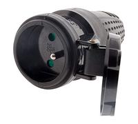 Zenitech – Fiche caoutchouc femelle 2P+T 16A IP44 Noir