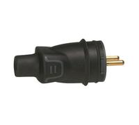 Fiche caoutchouc noire 2 P+T 16A
