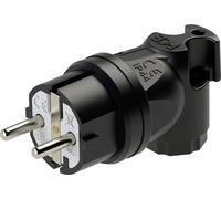 Fiche coudée à contact de protection PCE 05811-s caoutchouc 230 V noir IP44