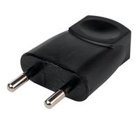Fiche électrique - DHOME - 2P - Mâle - 6 A - Noir - Intérieur
