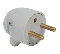 Prise electrique male - Fiche electrique - Prise male - Prise male 220 V - Fiche male - Fiche electrique male - DEBFLEX - Fiche mâle 2P 16 à latérale portefeuille - Gris 713360