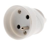 Fiche électrique femelle 2 pôles + terre 16A. couleur blanc