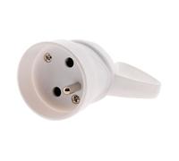 Fiche électrique femelle à anneau 2 pôles + terre 16A, Blanc